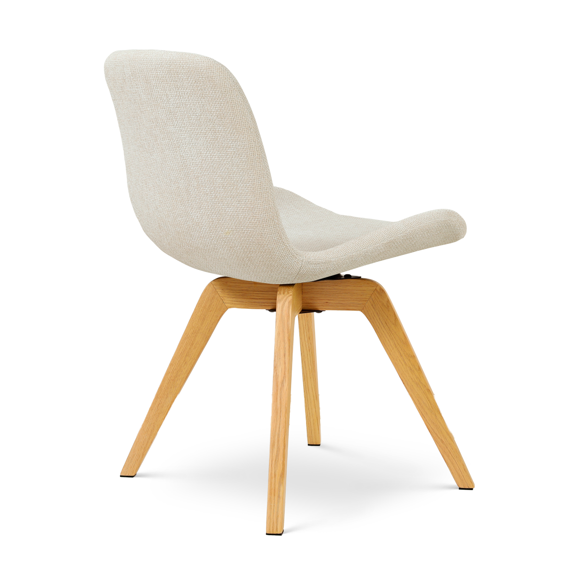 Noor-Fé draaibare eetkamerstoel cottonbeige - houten onderstel