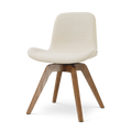 Noor-Fé draaibare eetkamerstoel cottonbeige - walnoot houten onderstel