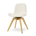 Noor-Fé draaibare eetkamerstoel rib beige - houten onderstel