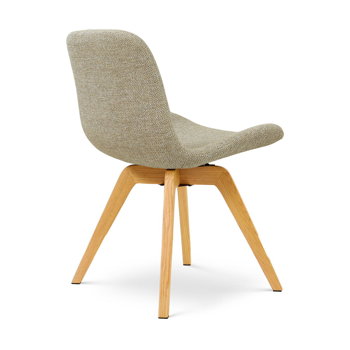 Noor-Fé draaibare eetkamerstoel taupe melange - houten onderstel