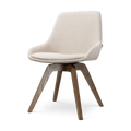 Noor-Isa draaibare eetkamerstoel beige - walnoot houten onderstel