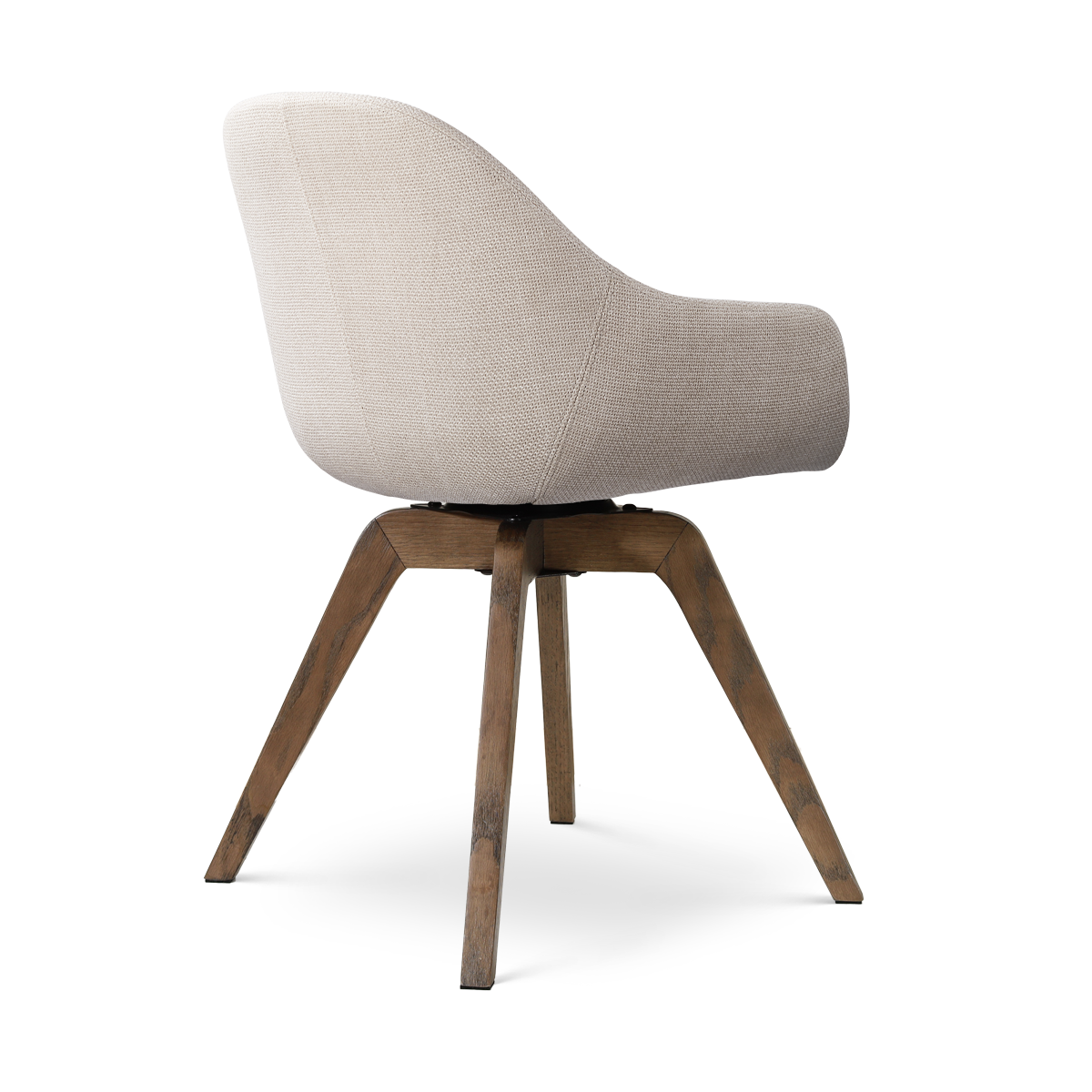 Noor-Mae draaibare eetkamerstoel beige - walnoot houten onderstel