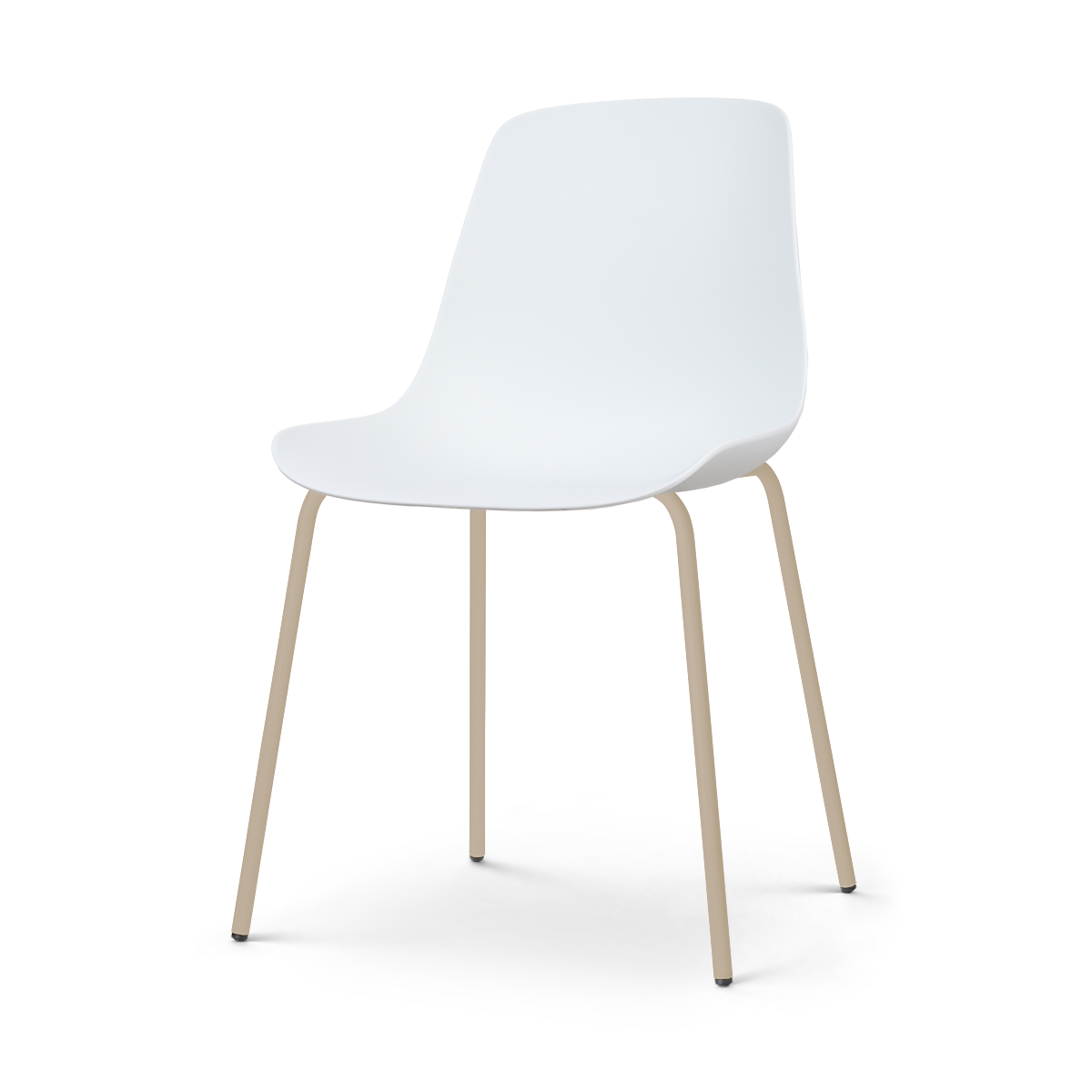 Nora-Pip eetkamerstoel wit - beige onderstel