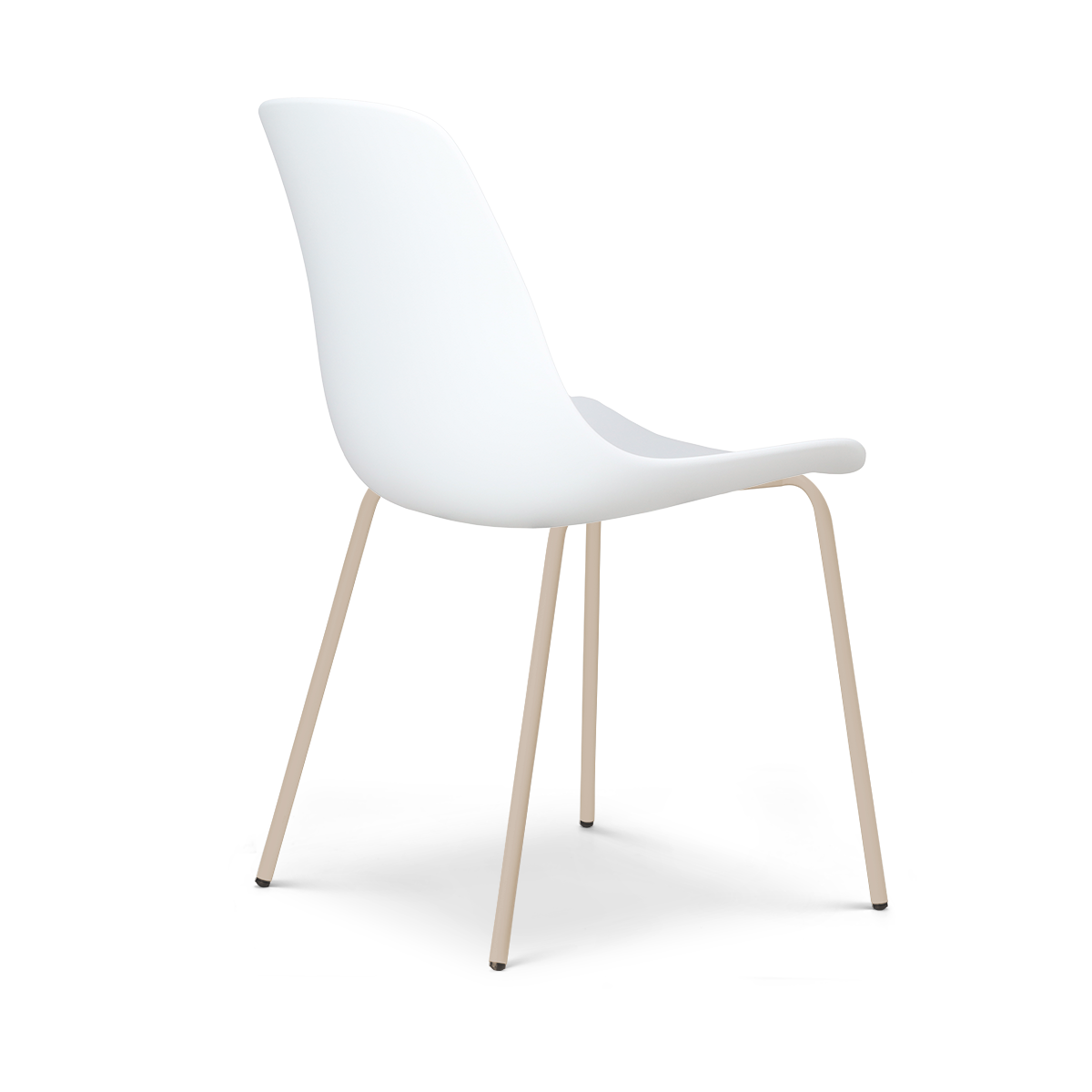 Nora-Pip eetkamerstoel wit - beige onderstel