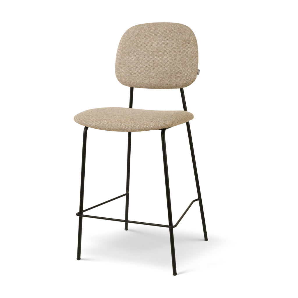 Jasmijn barkruk taupe melange - zwart onderstel - 65 cm