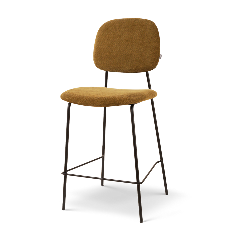 Jasmijn barkruk mosgroen - zwart onderstel - 65 cm