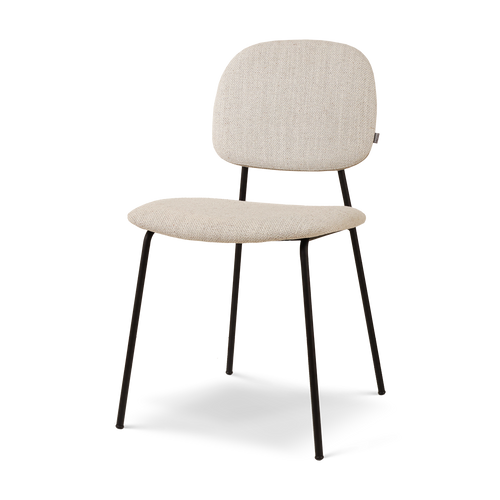 Jasmijn eetkamerstoel beige melange - zwart onderstel