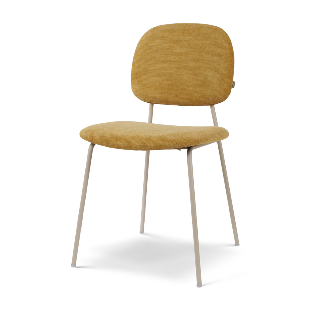 Jasmijn eetkamerstoel warm oker - grijsbeige onderstel
