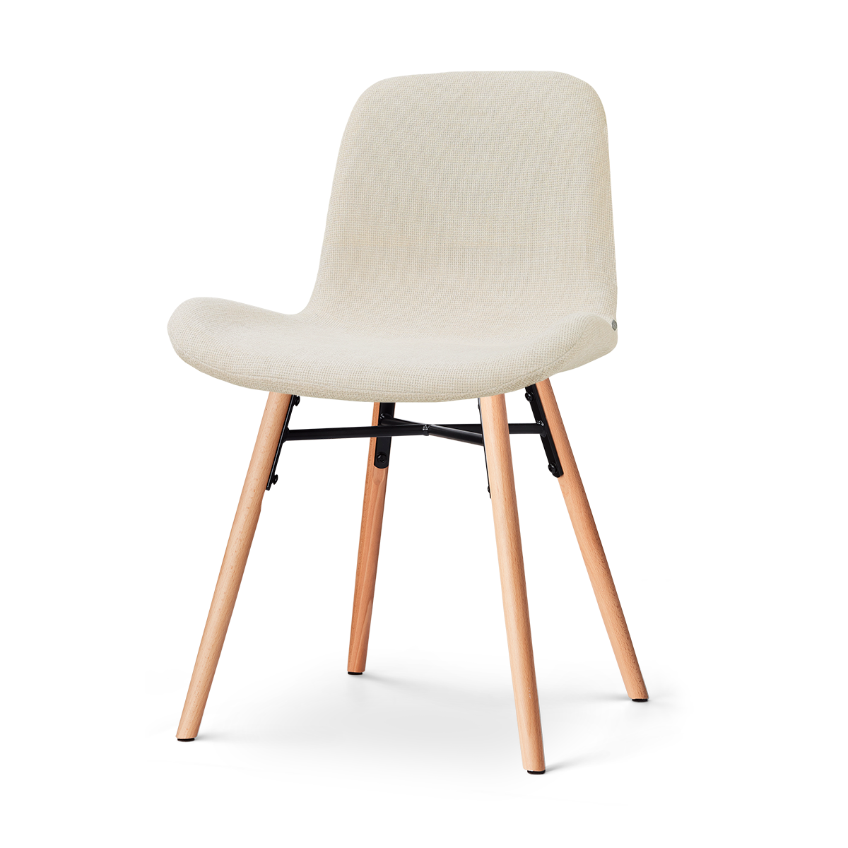 Nena-Fé eetkamerstoel cottonbeige - houten onderstel