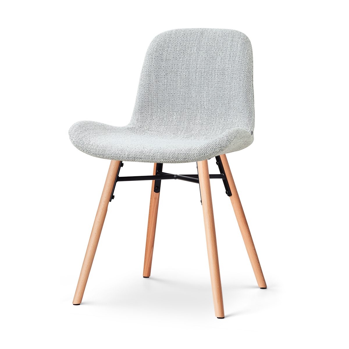 Nena-Fé eetkamerstoel grijs melange - houten onderstel