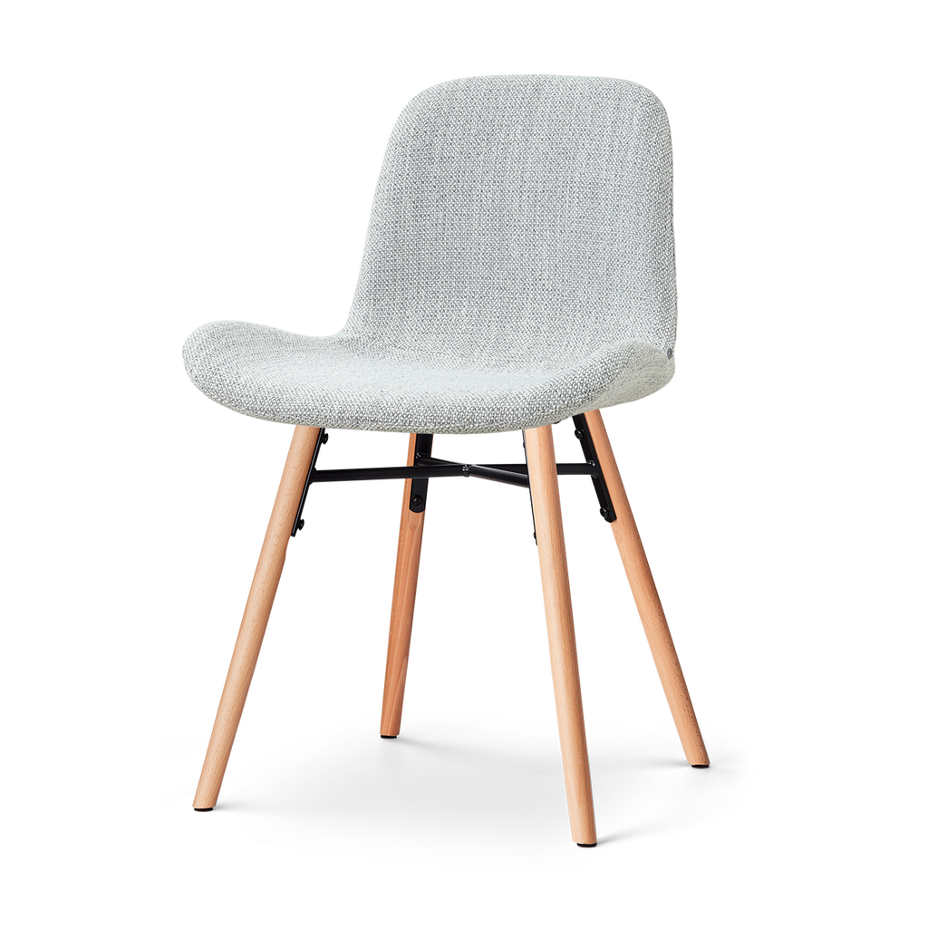 Nena-Fé eetkamerstoel grijs melange - houten onderstel