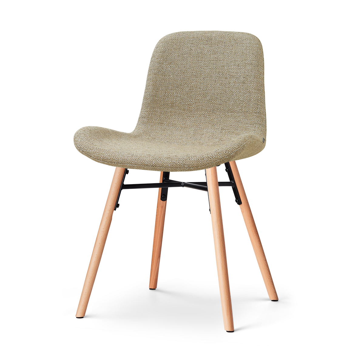 Nena-Fé eetkamerstoel taupe melange - houten onderstel