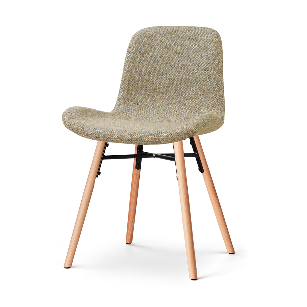 Nena-Fé eetkamerstoel taupe melange - houten onderstel