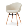 Nena-Otis eetkamerstoel cottonbeige - houten onderstel