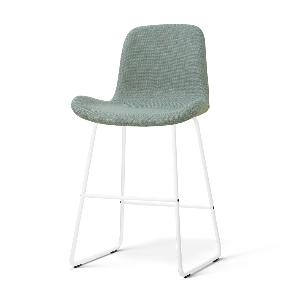 Nino-Fé barkruk saliegroen - wit onderstel - 65 cm