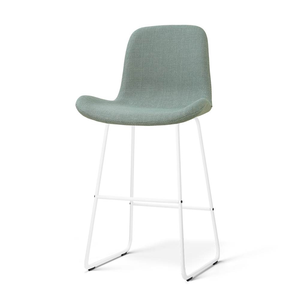 Nino-Fé barkruk saliegroen - wit onderstel - 75 cm