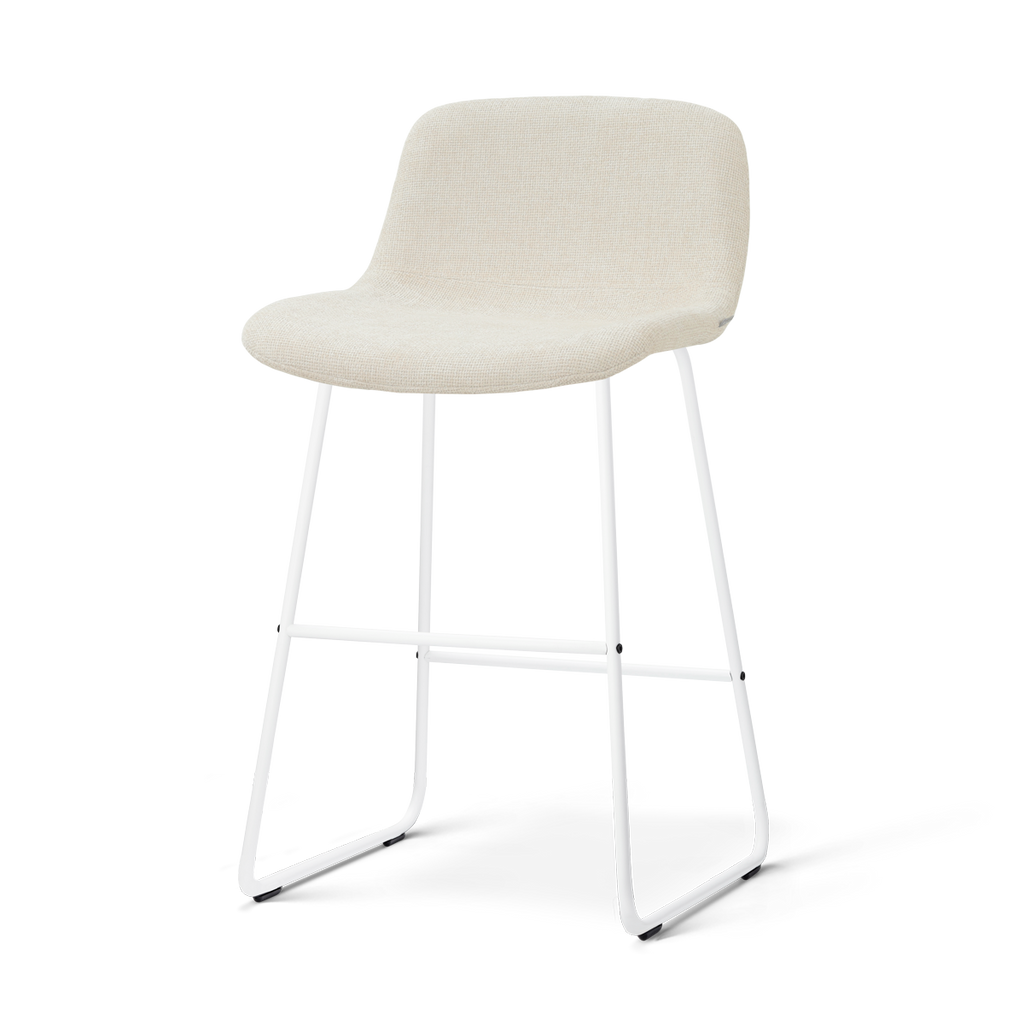 Nino-Mats barkruk cottonbeige - wit onderstel - 65 cm