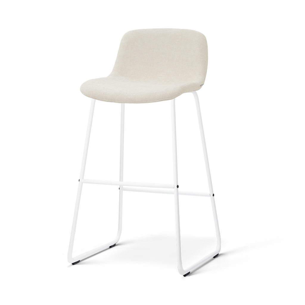Nino-Mats barkruk cottonbeige - wit onderstel - 75 cm