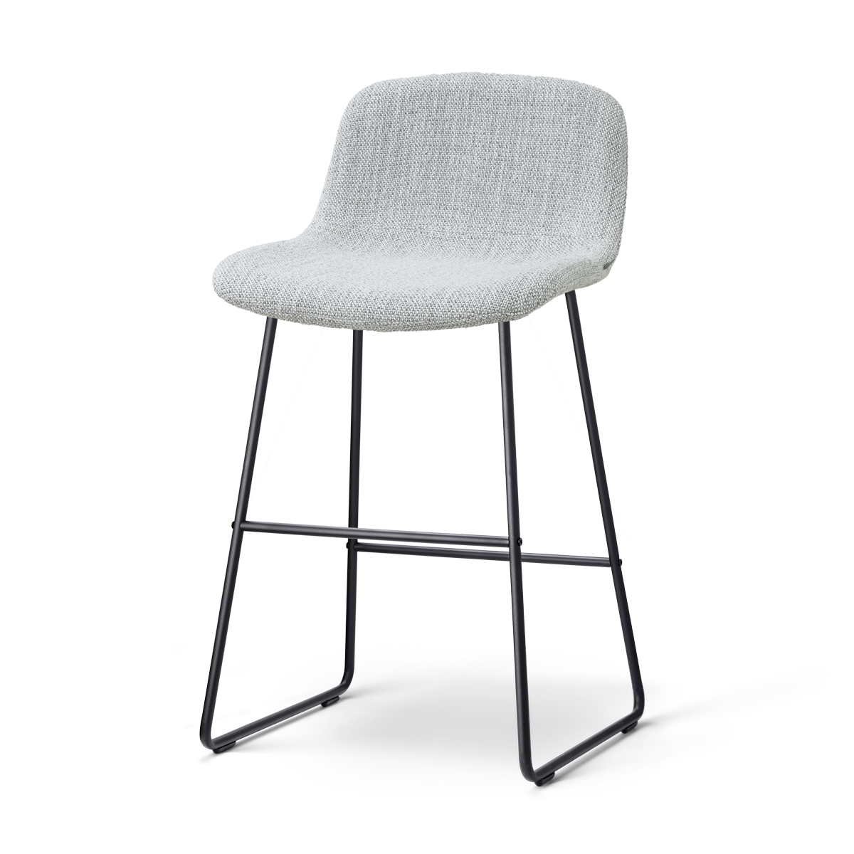 Nino-Mats barkruk grijs melange - zwart onderstel - 65 cm
