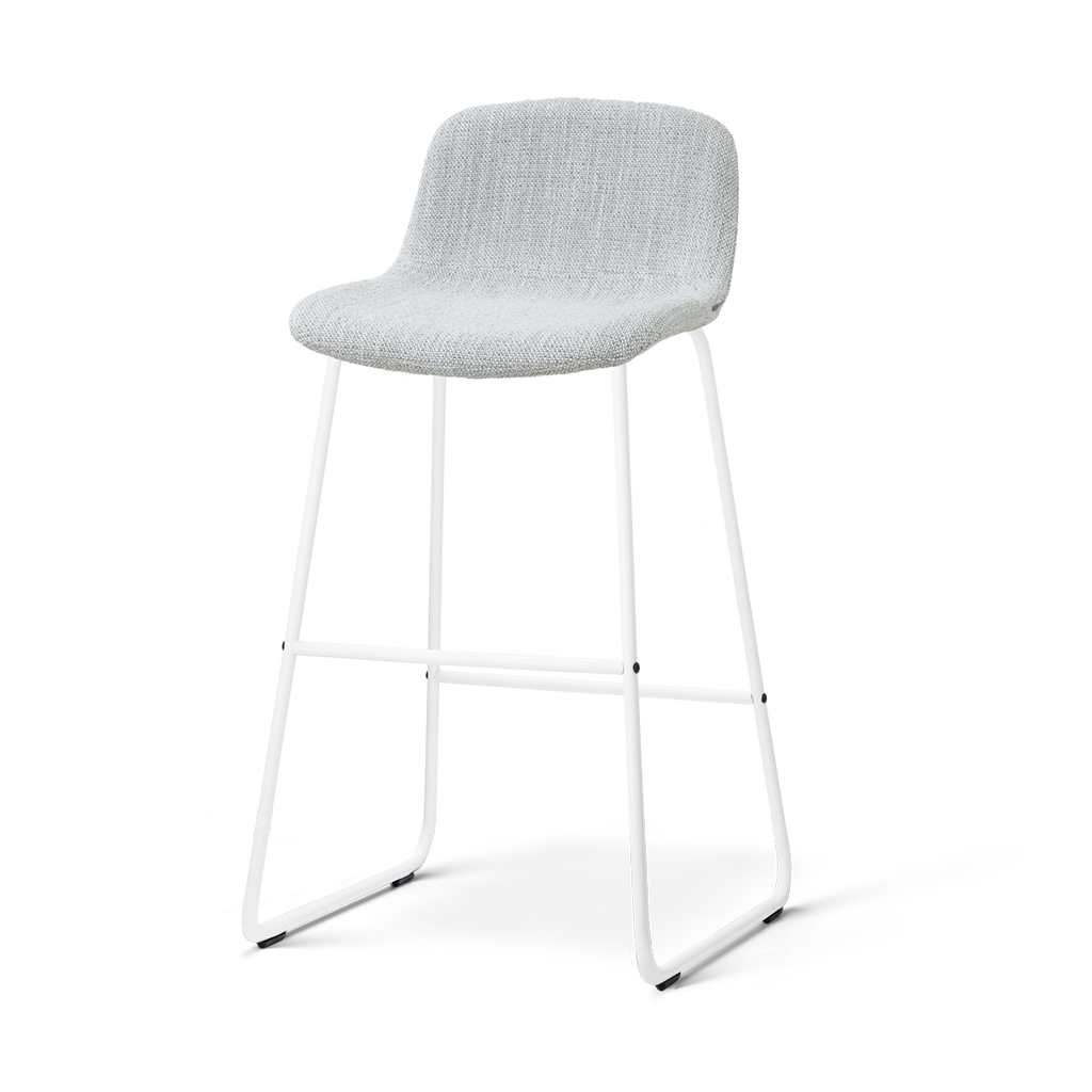 Nino-Mats barkruk grijs melange - wit onderstel - 75 cm