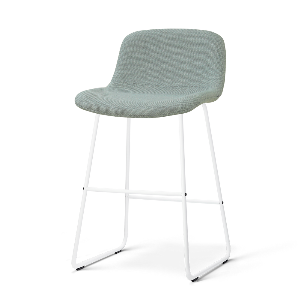 Nino-Mats barkruk saliegroen - wit onderstel - 65 cm