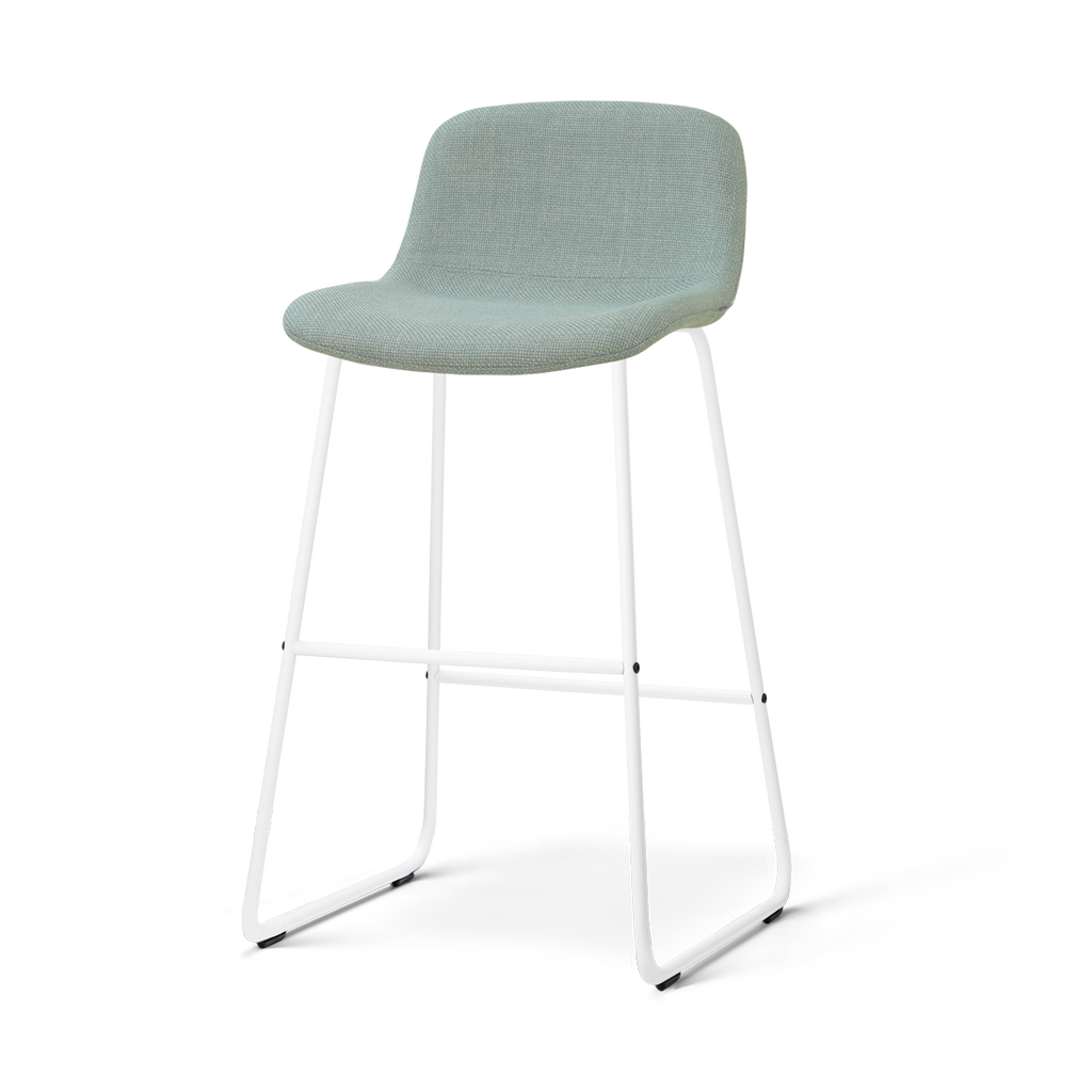Nino-Mats barkruk saliegroen - wit onderstel - 75 cm