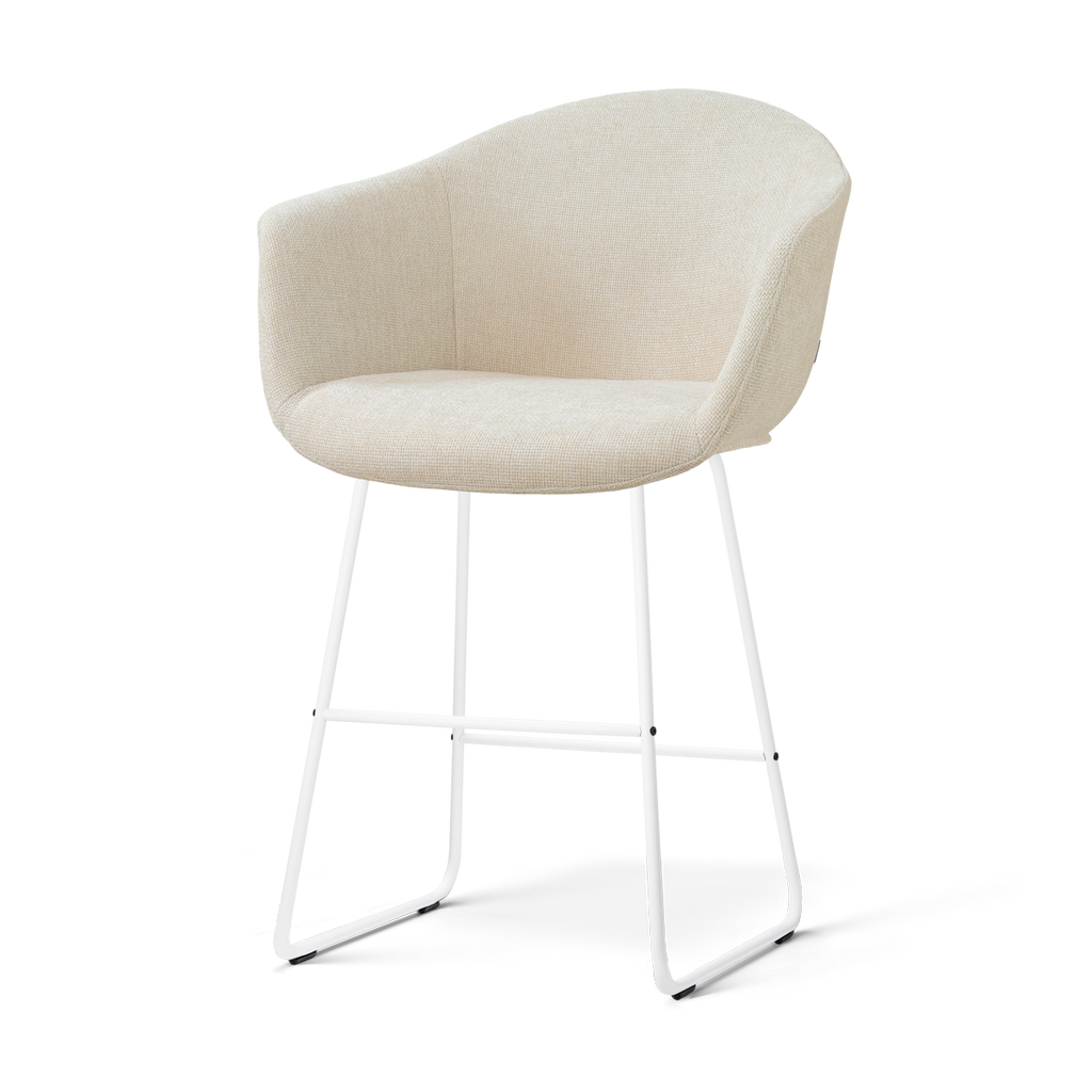 Nino-Otis barkruk cottonbeige - wit onderstel - 65 cm