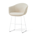 Nino-Otis barkruk cottonbeige - wit onderstel - 65 cm