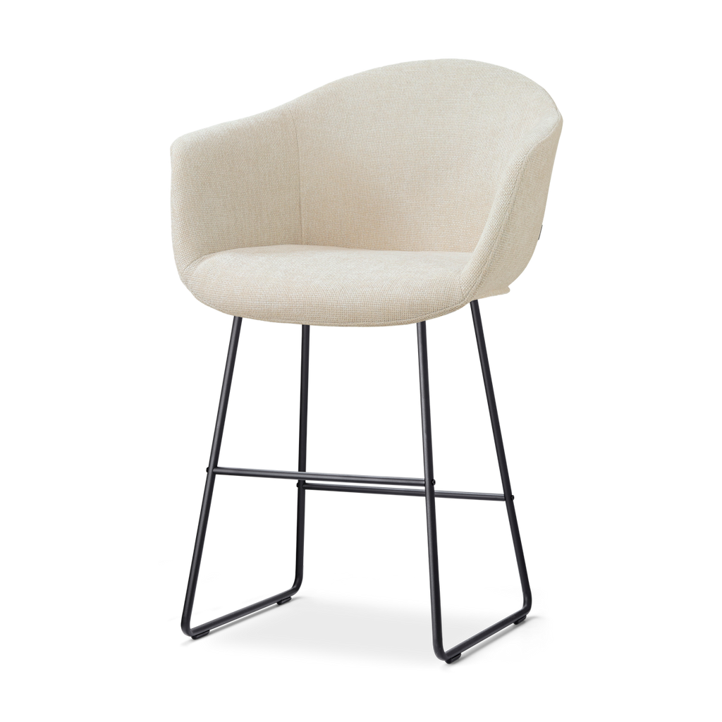 Nino-Otis barkruk cottonbeige - zwart onderstel - 65 cm