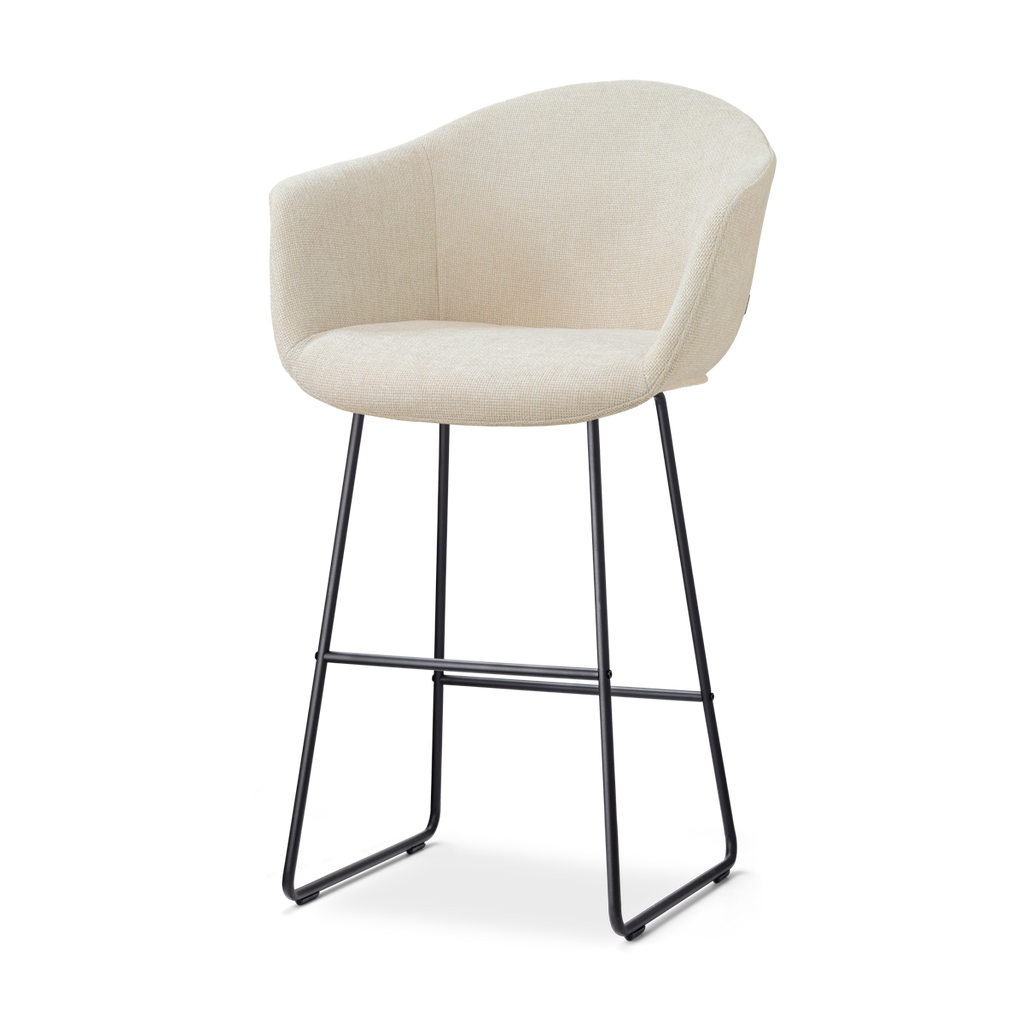 Nino-Otis barkruk cottonbeige - zwart onderstel - 75 cm