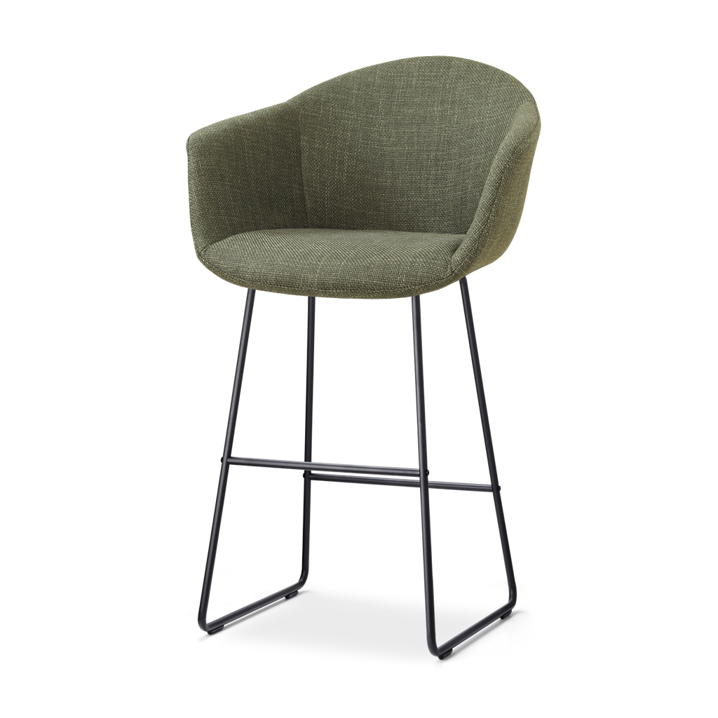 Nino-Otis barkruk forestgroen - zwart onderstel - 75 cm