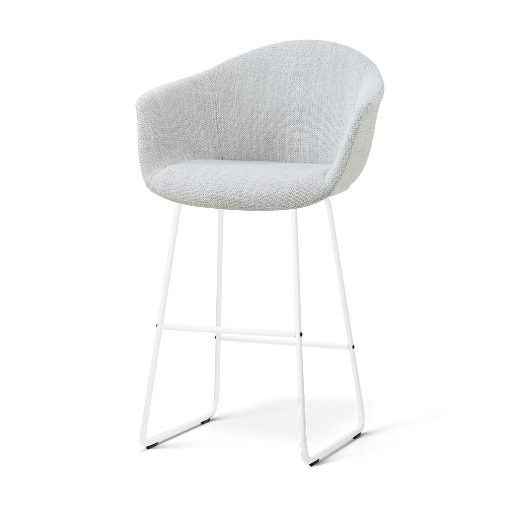Nino-Otis barkruk grijs melange - wit onderstel - 75 cm