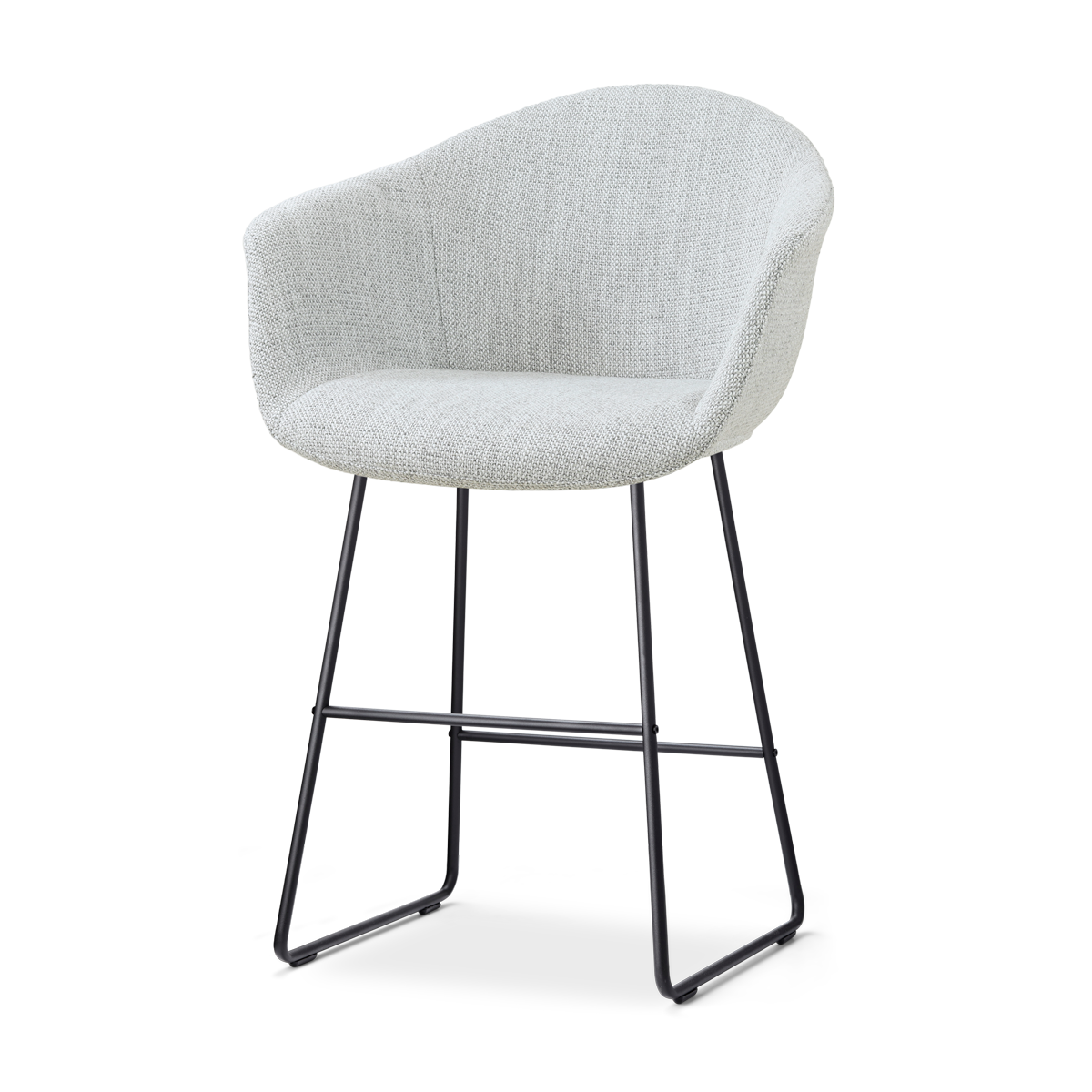 Nino-Otis barkruk grijs melange - zwart onderstel - 65 cm