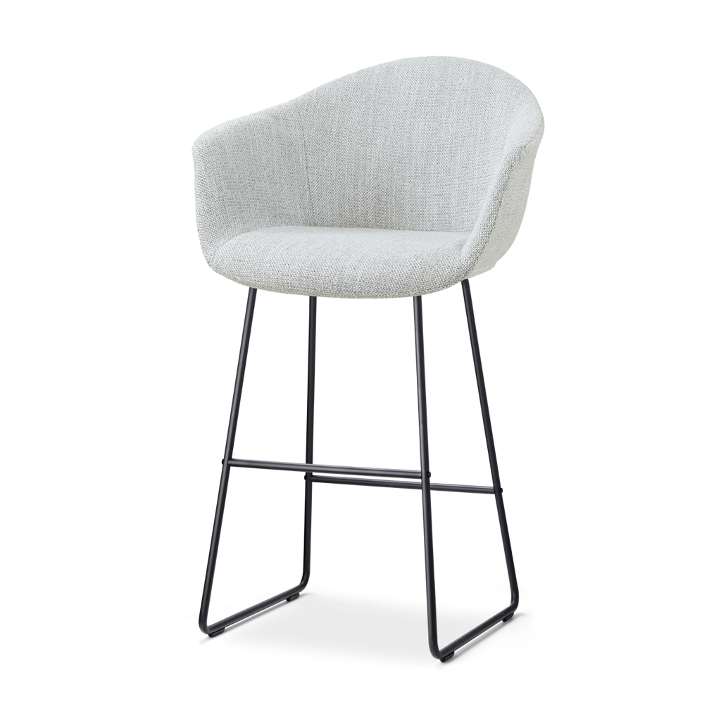 Nino-Otis barkruk grijs melange - zwart onderstel - 75 cm