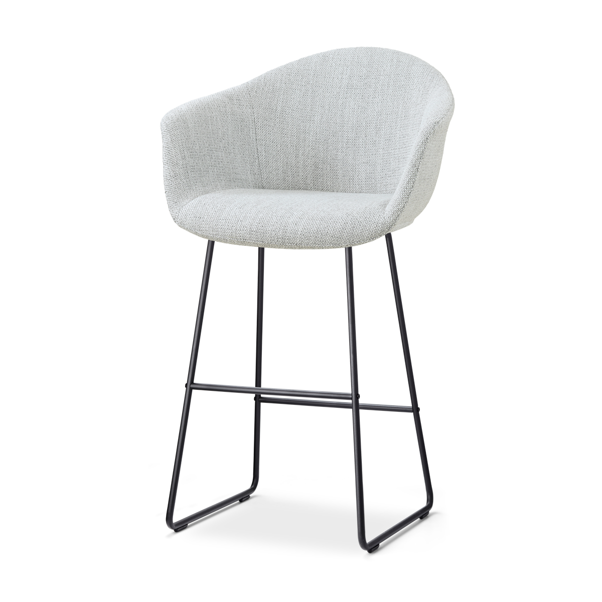 Nino-Otis barkruk grijs melange - zwart onderstel - 75 cm