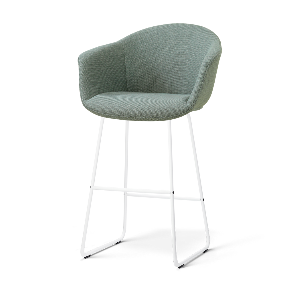 Nino-Otis barkruk saliegroen - wit onderstel - 75 cm