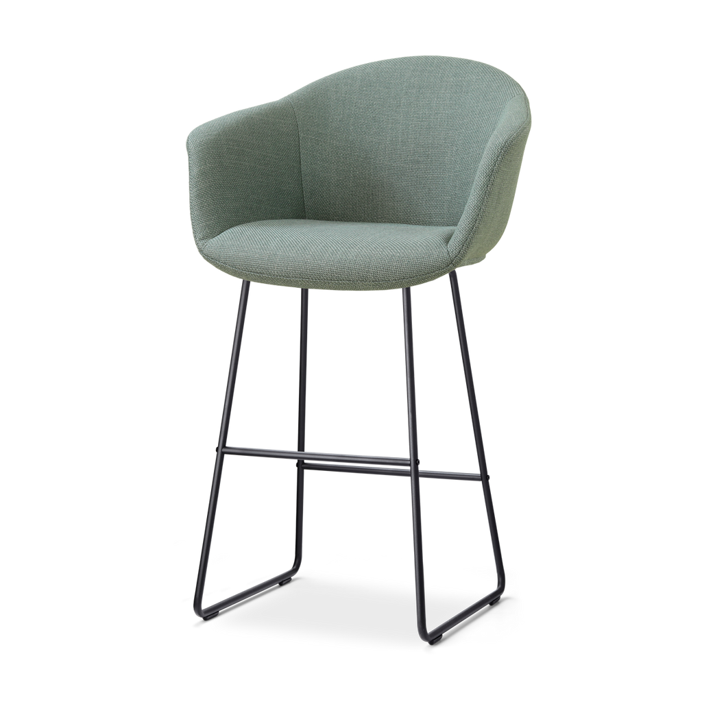 Nino-Otis barkruk saliegroen - zwart onderstel - 75 cm