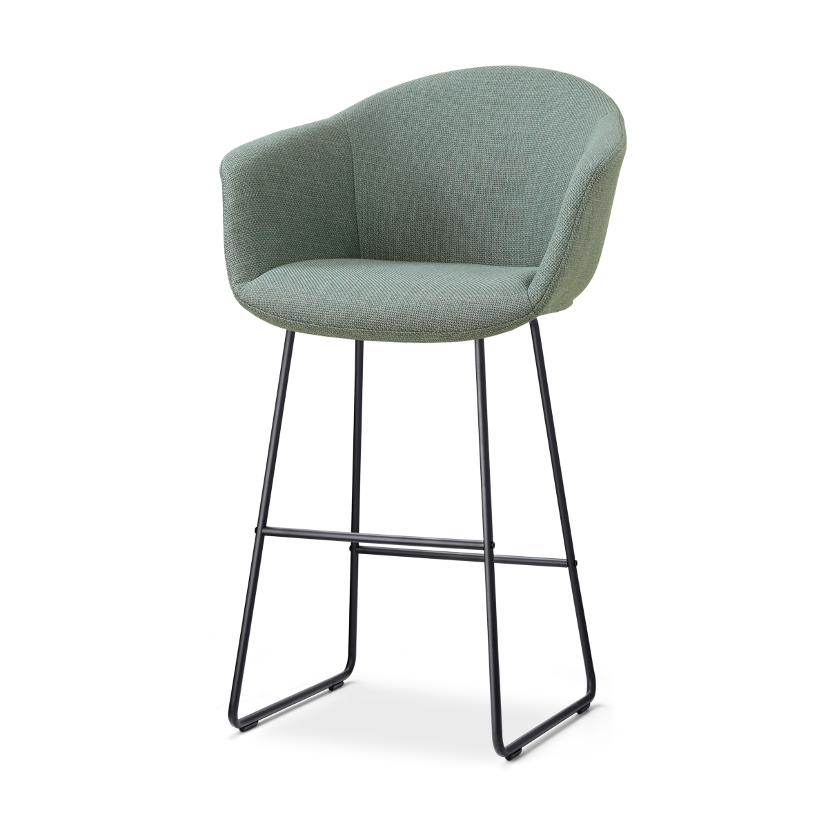 Nino-Otis barkruk saliegroen - zwart onderstel - 75 cm