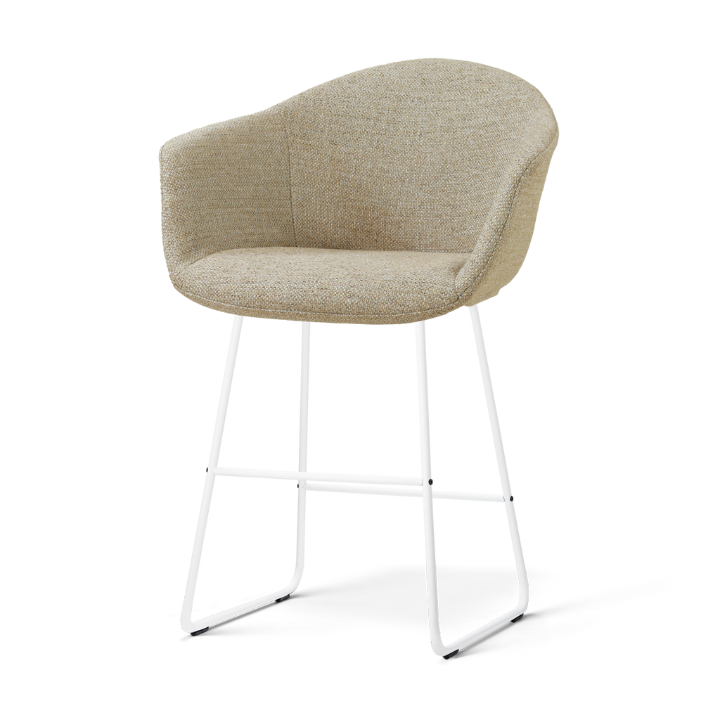 Nino-Otis barkruk taupe melange - wit onderstel - 65 cm
