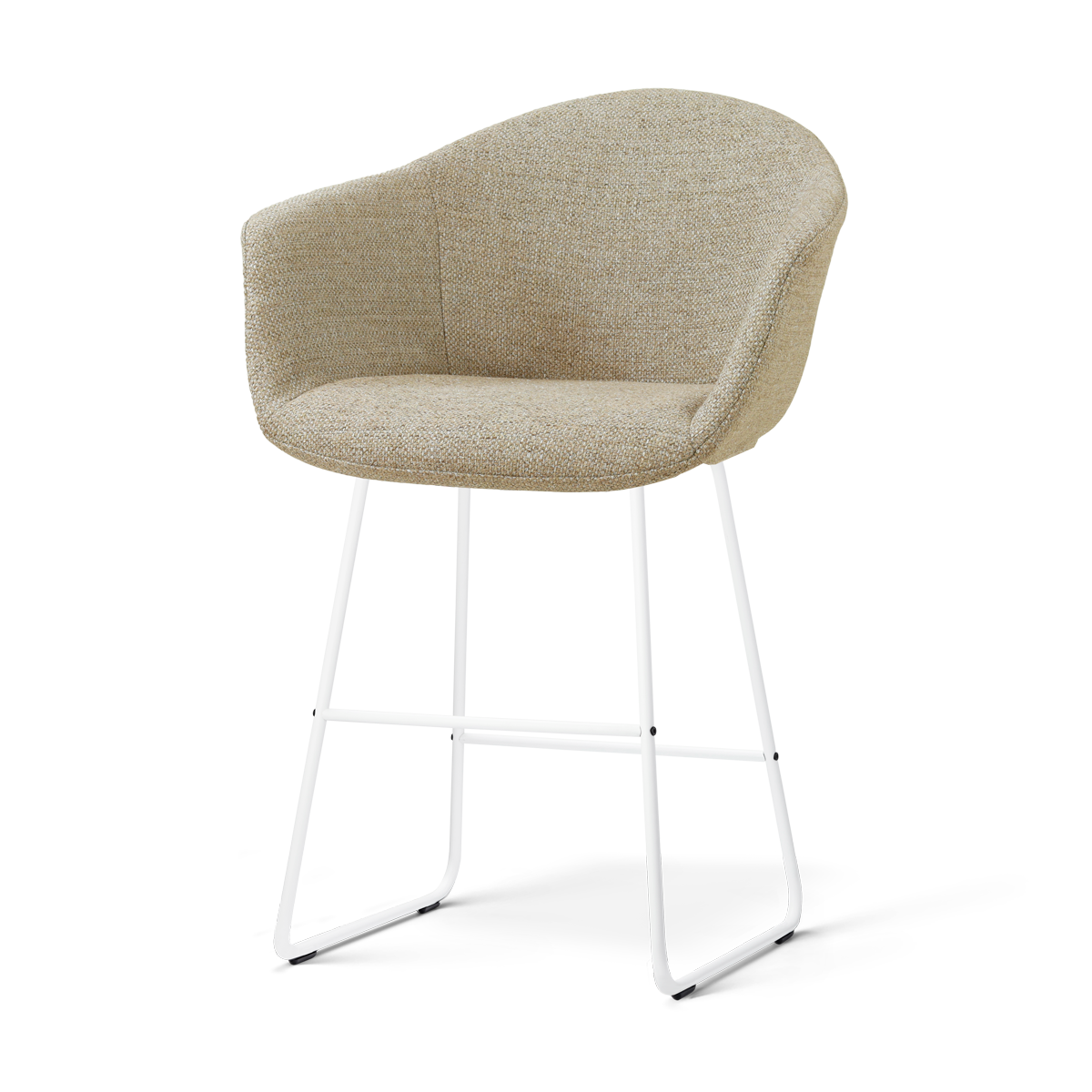 Nino-Otis barkruk taupe melange - wit onderstel - 65 cm