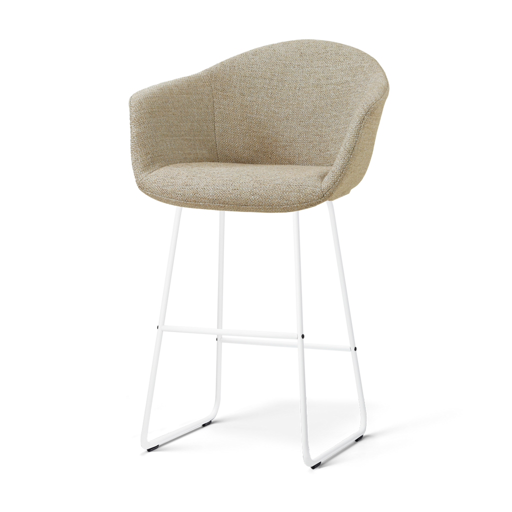 Nino-Otis barkruk taupe melange - wit onderstel - 75 cm
