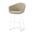 Nino-Otis barkruk taupe melange - wit onderstel - 75 cm