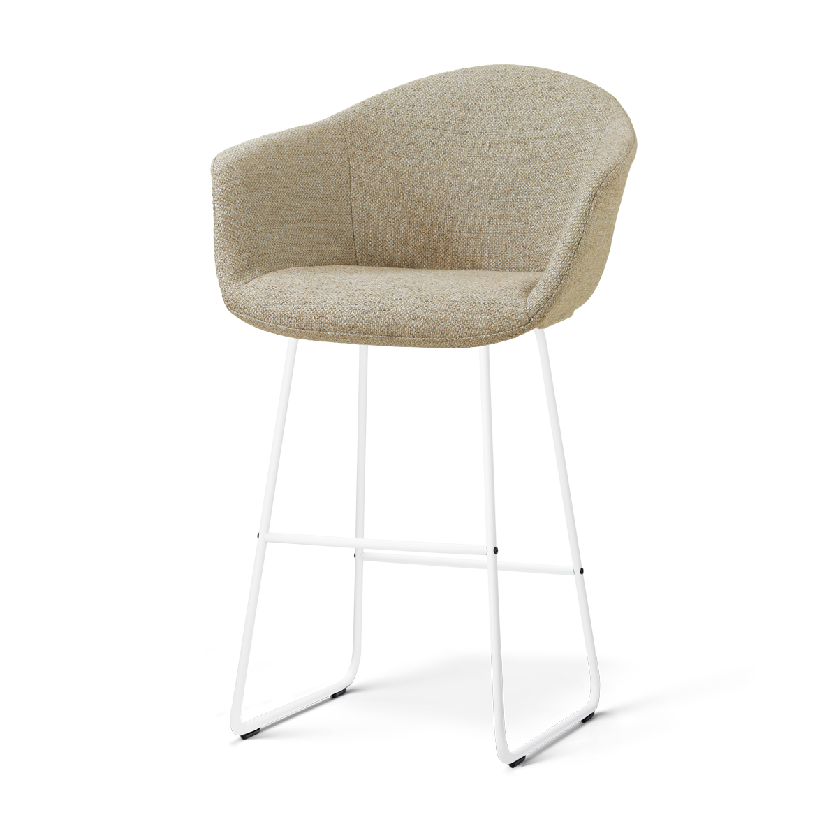 Nino-Otis barkruk taupe melange - wit onderstel - 75 cm