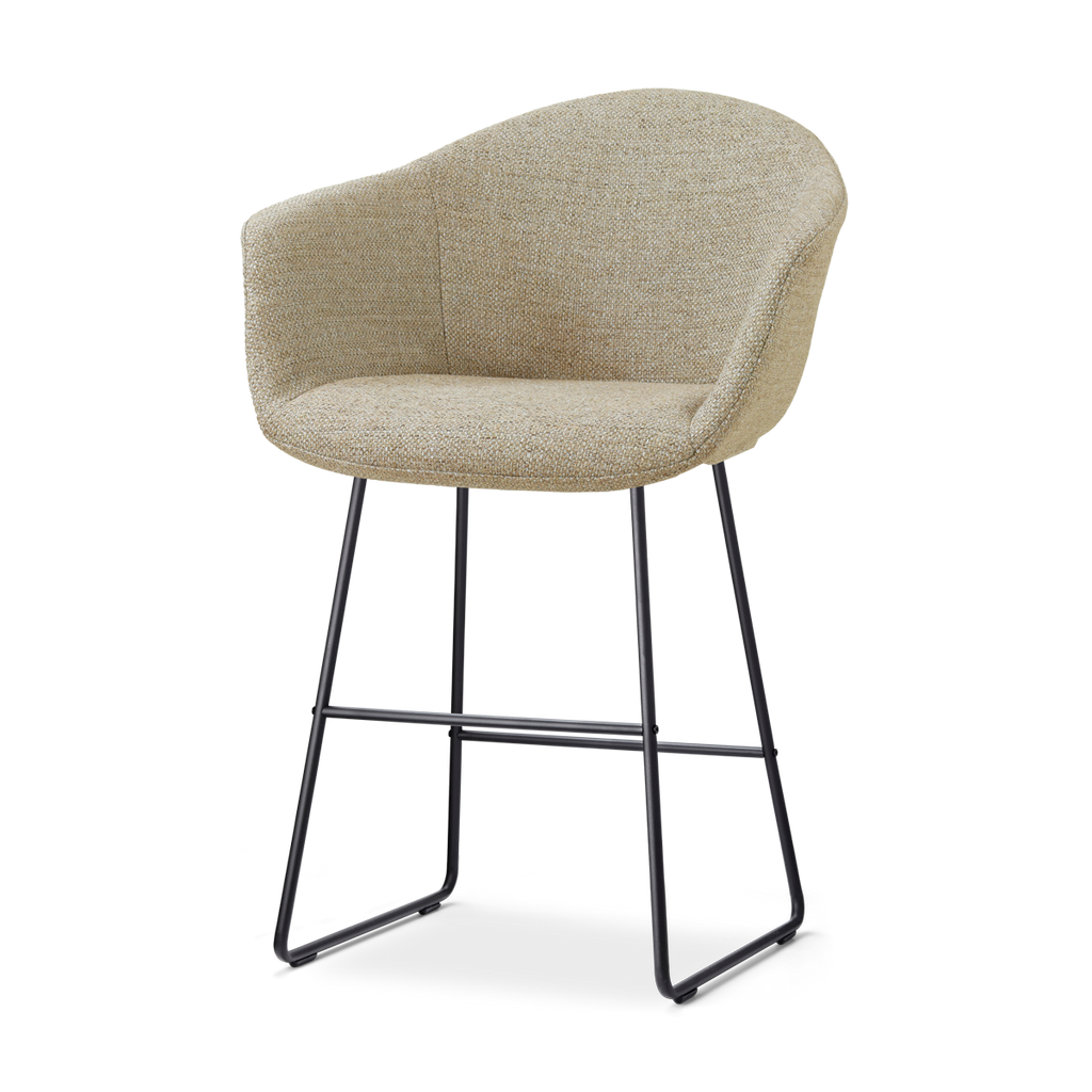 Nino-Otis barkruk taupe melange - zwart onderstel - 65 cm