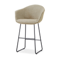Nino-Otis barkruk taupe melange - zwart onderstel - 75 cm