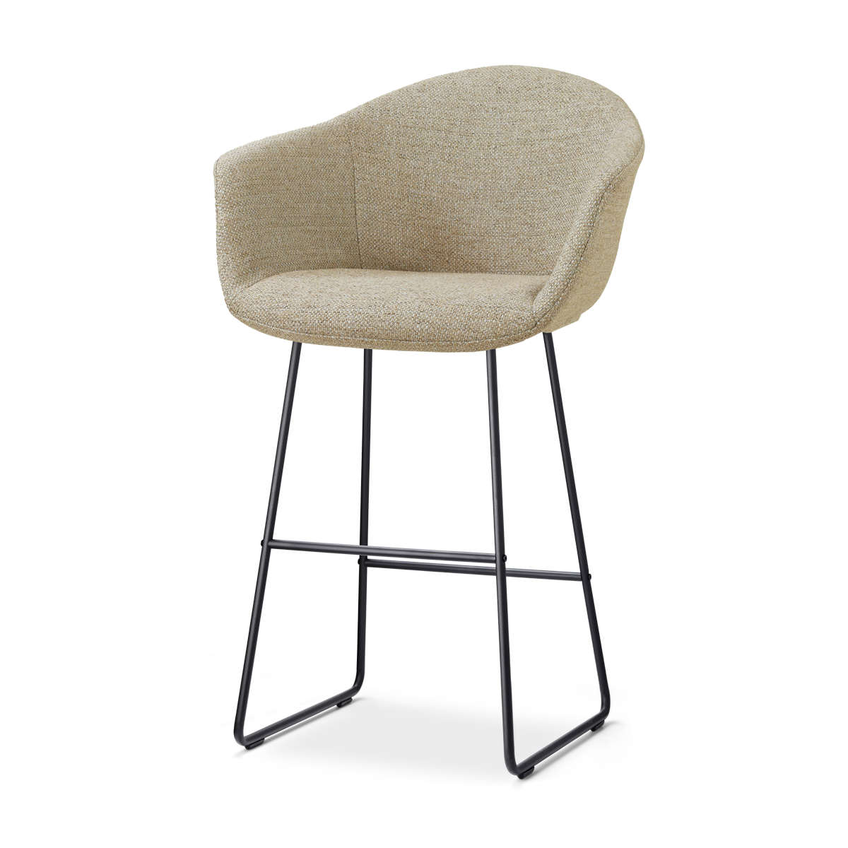 Nino-Otis barkruk taupe melange - zwart onderstel - 75 cm