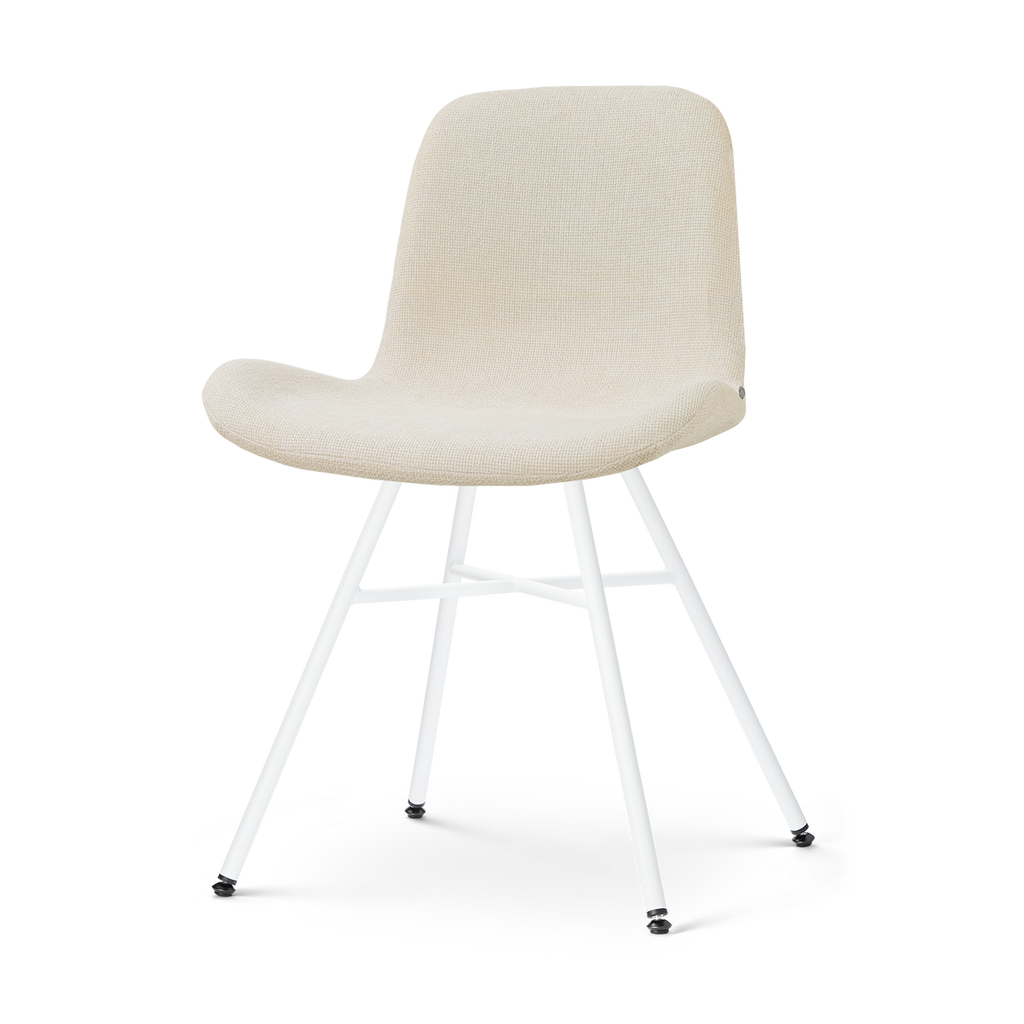 Noa-Fé eetkamerstoel cottonbeige - wit onderstel