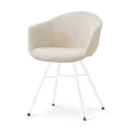 Noa-Otis eetkamerstoel cottonbeige - wit onderstel
