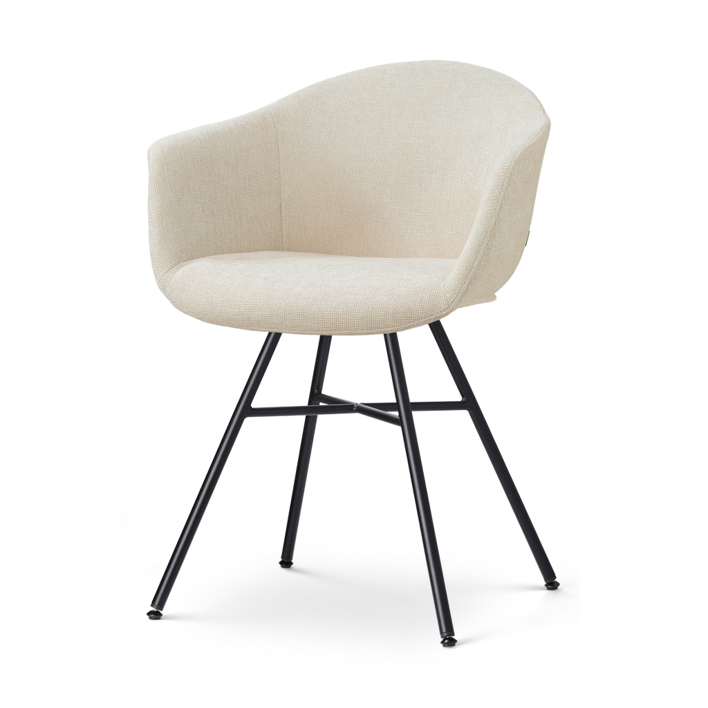 Noa-Otis eetkamerstoel cottonbeige - zwart onderstel