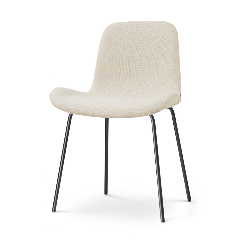 Nora-Fé eetkamerstoel cottonbeige - zwart onderstel